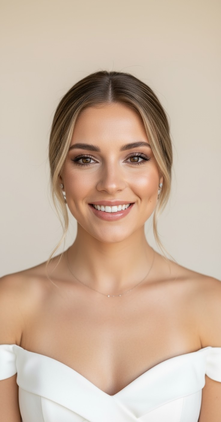 After Loose Low Bun Wedding Hair